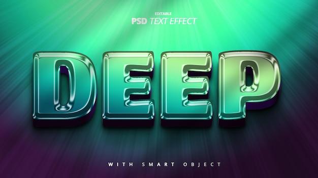 Deep green 3d text effect editable template design