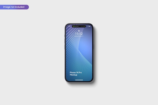 PSD deep purple smartphone mockup view dynamic island screen