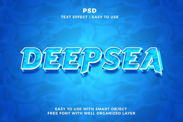 Deep Sea 3D Zomertijd bewerkbare tekst-effecten psd