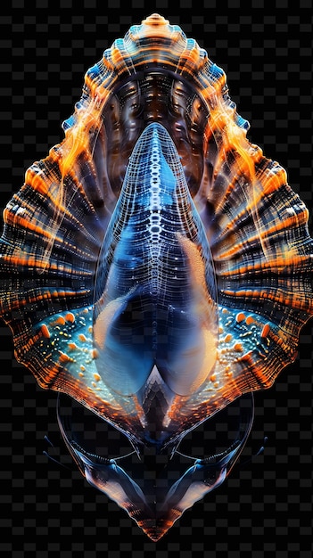 PSD bivalvi marini di profondità con congregazioni di creature marine fredde e conchiglie collezioni di colori al neon