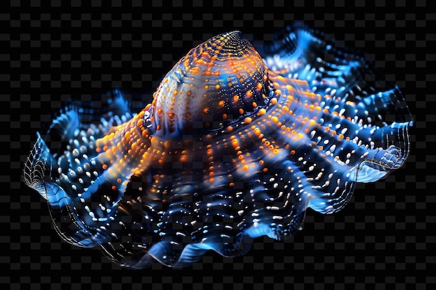 PSD limpet di mare profondo con distribuzioni di substrati duri e creature marine neon collezioni di colori