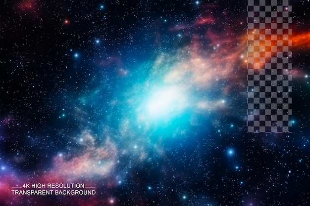PSD 高解像度の星の場と透明な背景のプラズマ効果の深い宇宙