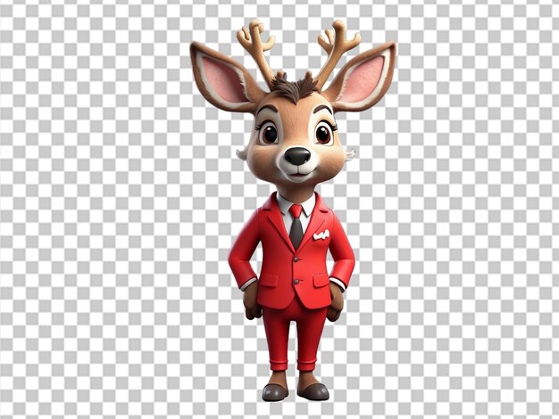 PSD スタイリッシュなスーツを着た鹿のキャラクター