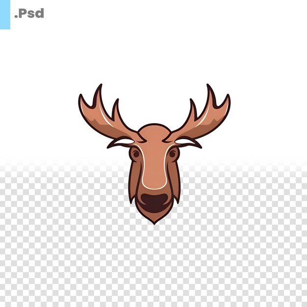 PSD deer head logo template vector illustration of a deer head psd template