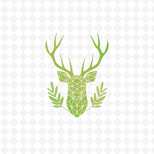 PSD deer head on a white background