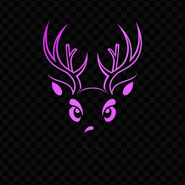 PSD a deer head with horns on a dark background