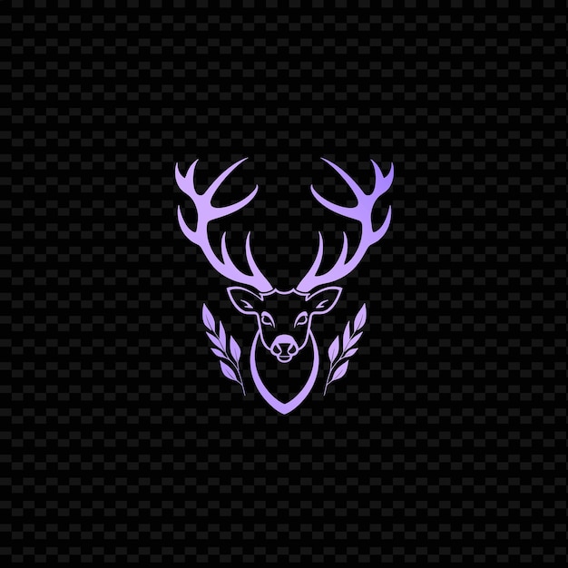 PSD a deer head with a purple antlers on it