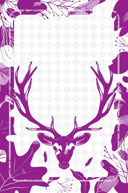 PSD a deer head with a round antlers on it