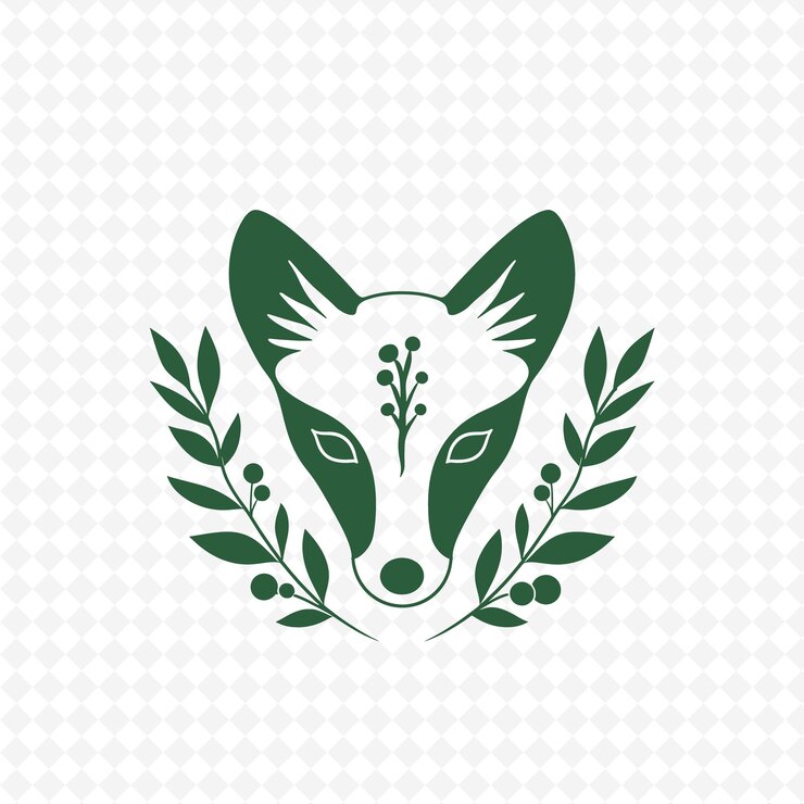 PSD a deer head with a wreath on it