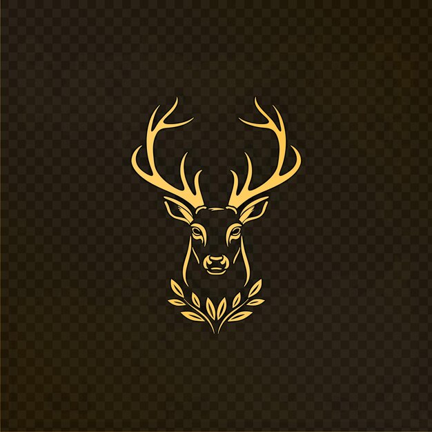 PSD a deer head with a wreath on the top of it