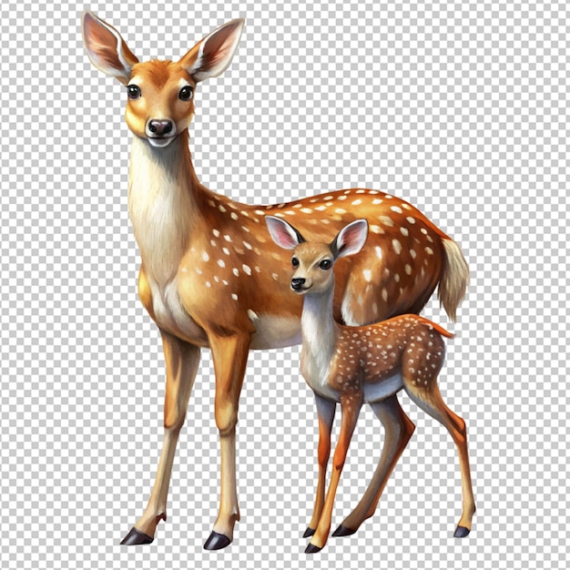 PSD deer mother on transparent background