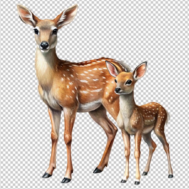 PSD deer mother on transparent background