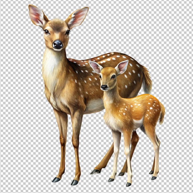 PSD deer mother on transparent background