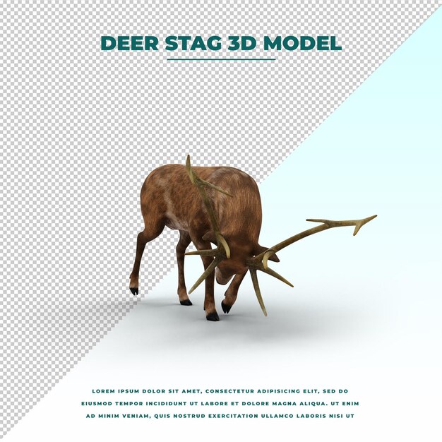 PSD deer stag isolated