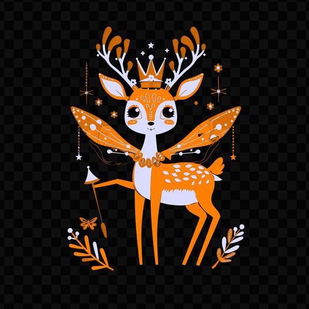 PSD a deer with a crown on its head