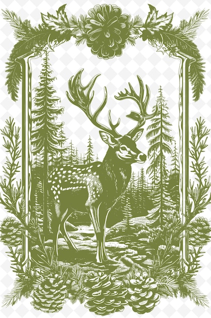 PSD a deer with a green background that says deer on it