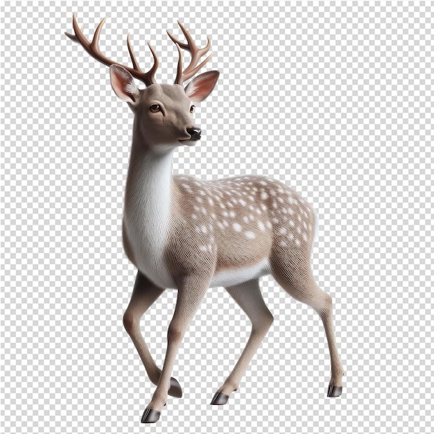 PSD a deer with white spots on its head and a brown tail