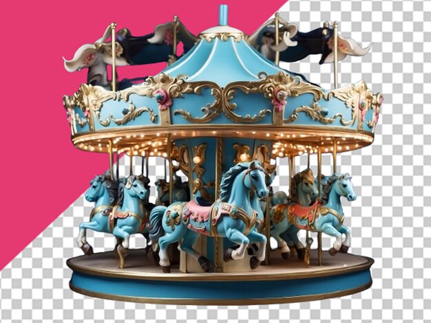 PSD default blue carousel with cute horses