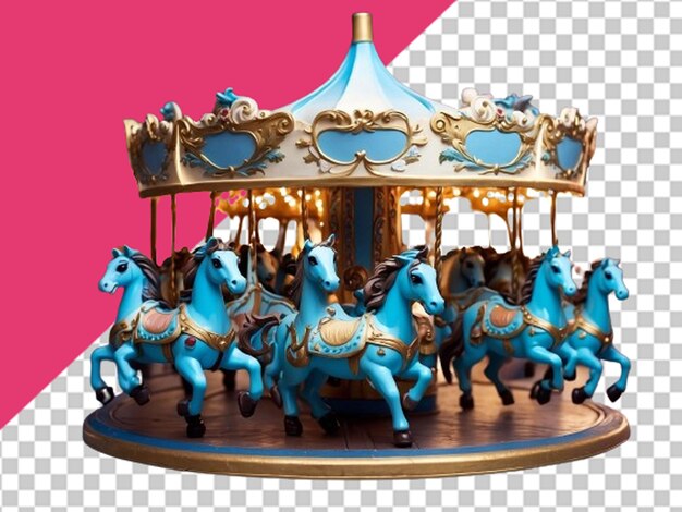 PSD default blue carousel with cute horses