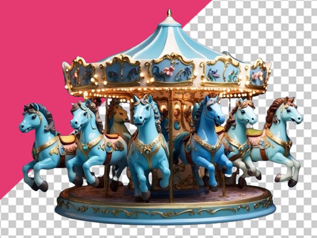 PSD default blue carousel with cute horses