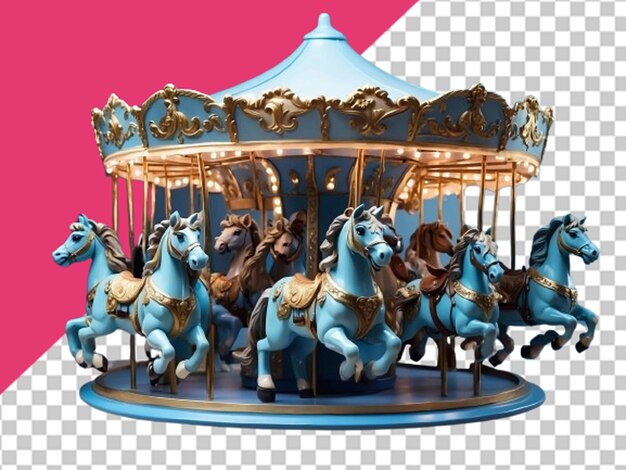 Carosello blu predefinito con cavalli carini