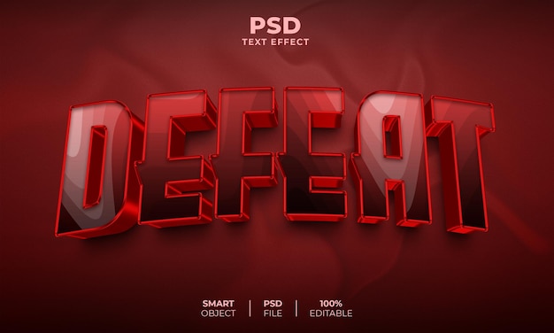 Defeat 3D editable text effect
