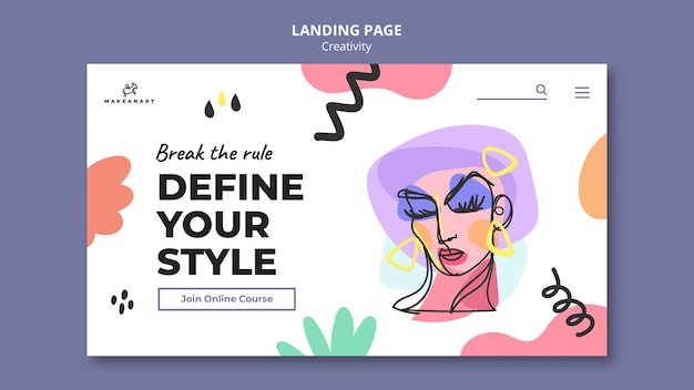 PSD definisci il tuo modello di landing page di stile