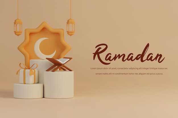 Dekoracje 3d Ramadan Z Pustą Przestrzenią Na Powitanie