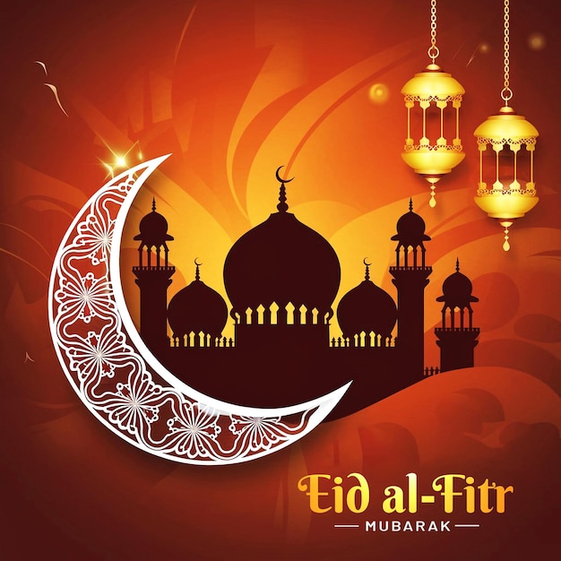 Dekoracyjny projekt latarni na Eid Mubarak