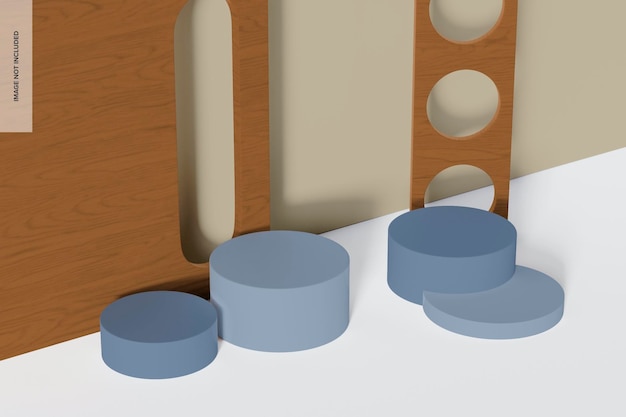 Dekorativt Bakteppe i Tre Mockup, Perspektiv