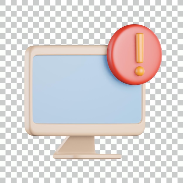 PSD dekstop alert exclamation 3d icon