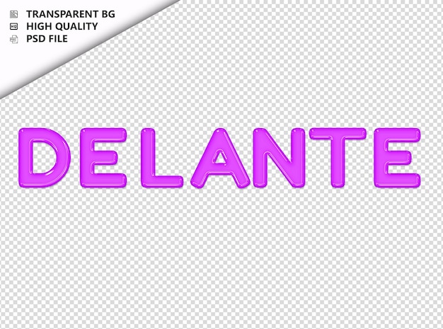PSD delante typography purple text glosy glass psd transparent