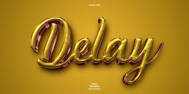 PSD delay 3d editable text effect