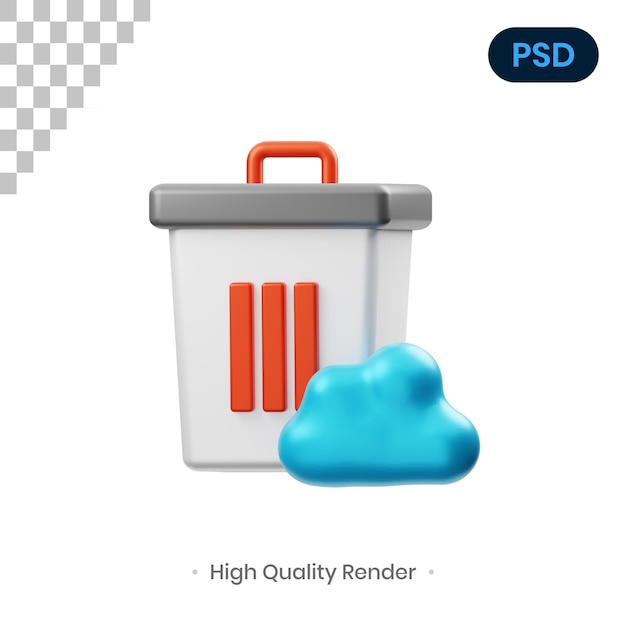 Delete 3d render illustration premium psd