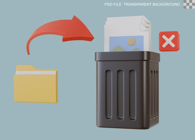 PSD delete file icon 3d render