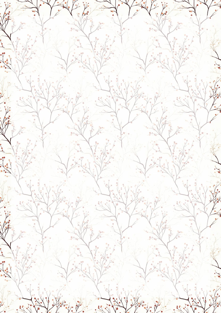PSD delicate berry branch pattern
