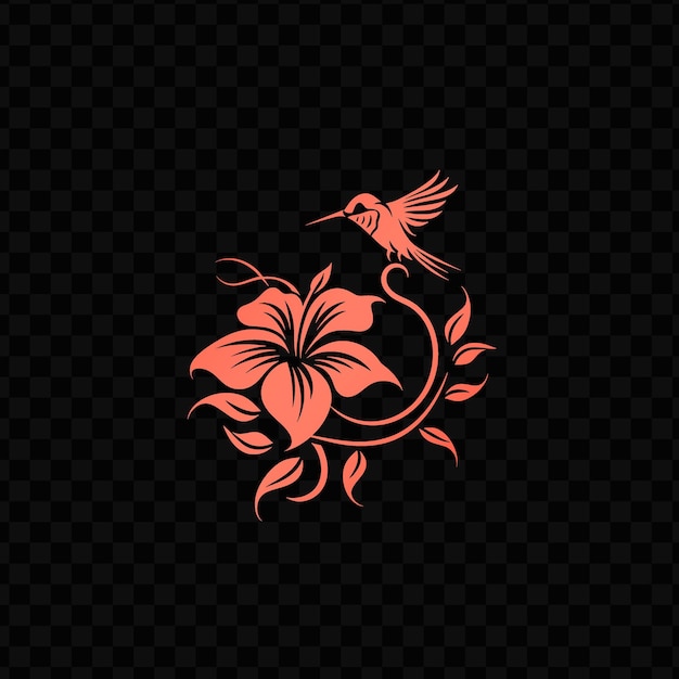 PSD delicate jasmine emblem logo with decorative tendrils and hu creative psd vector design cnc tattoo