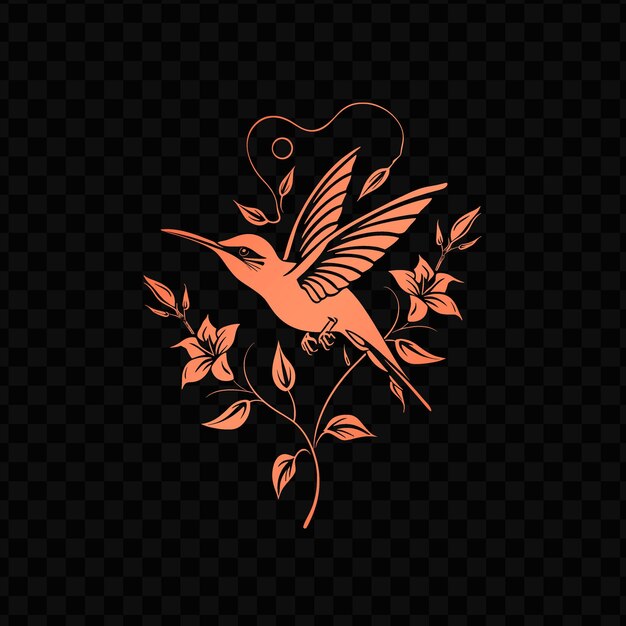 Delicate jasmine emblem logo with decorative tendrils and hu creative psd vector design cnc tattoo