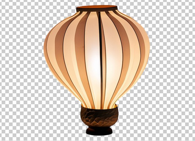 Una lampada delicata con un'ombra di lanterna di carta