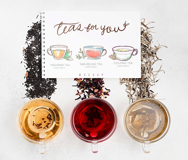 PSD delicious aromatic tea concept mock-up