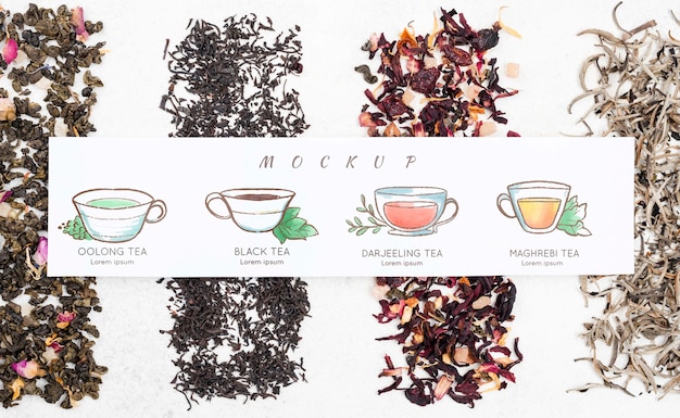 Delicious aromatic tea concept mock-up