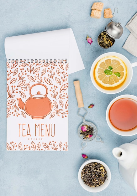 PSD delicious aromatic tea concept mock-up