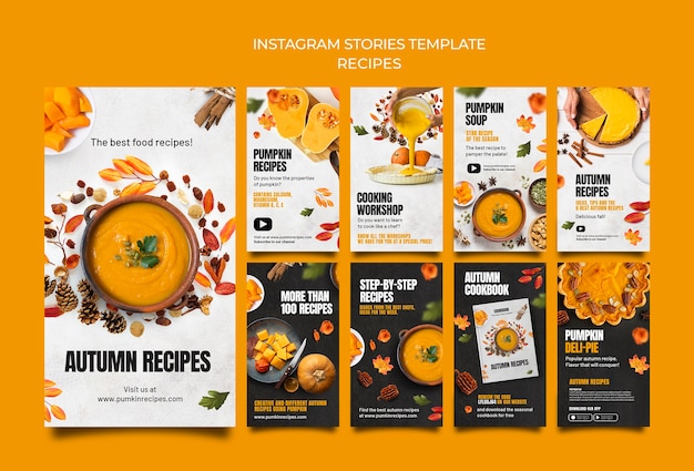 PSD delicious autumn food instagram stories