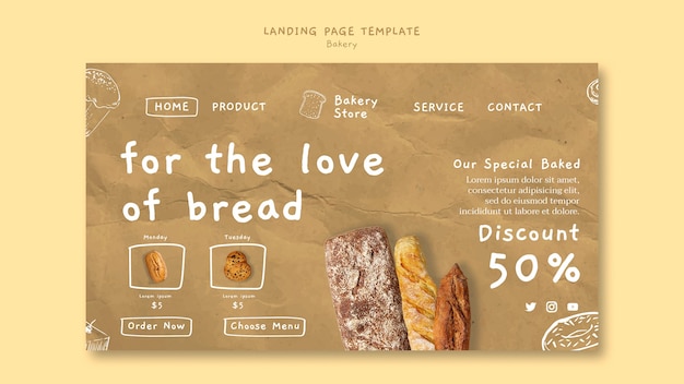 PSD delicious baked goods landing page