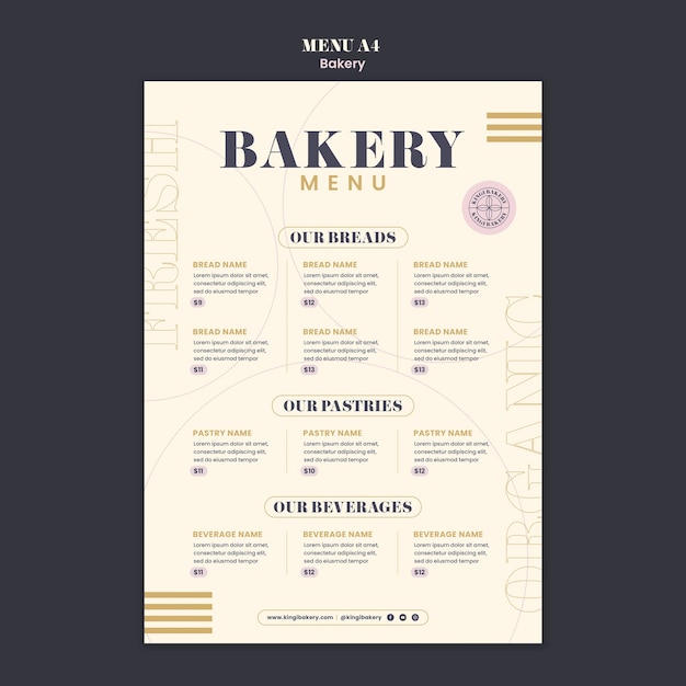 PSD delicious baked goods menu template