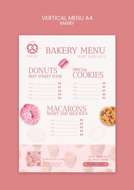 Delicious baked goods template