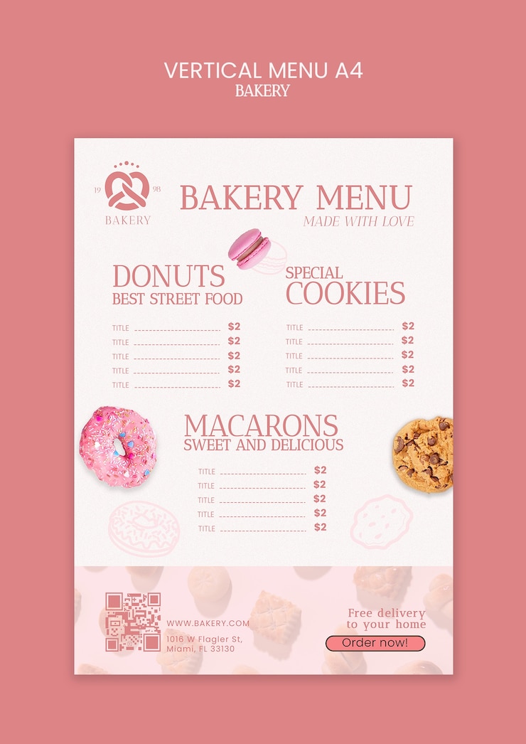 PSD delicious baked goods template