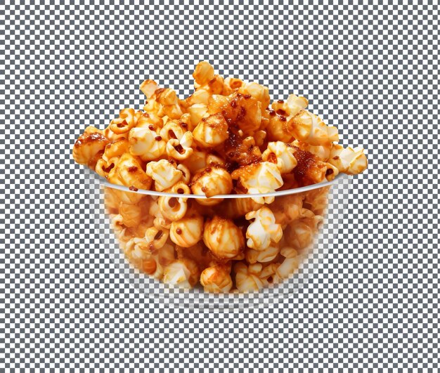 Delicious barbecue popcorn isolated on transparent background