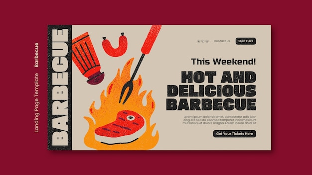 Delicious bbq landing page template