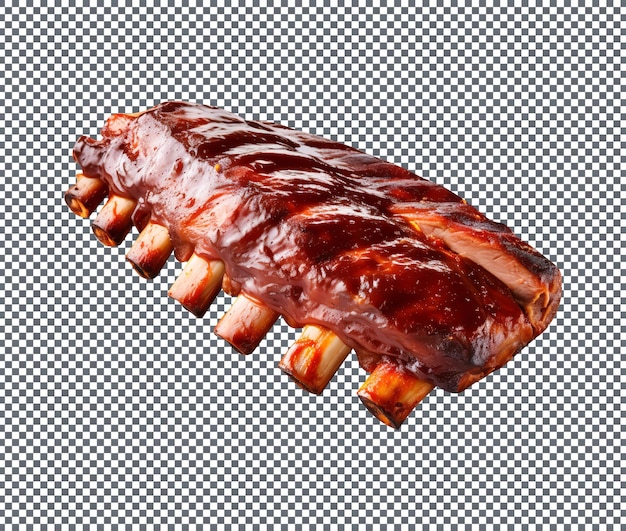delicious bbq ribs grilled isolated on transparent background